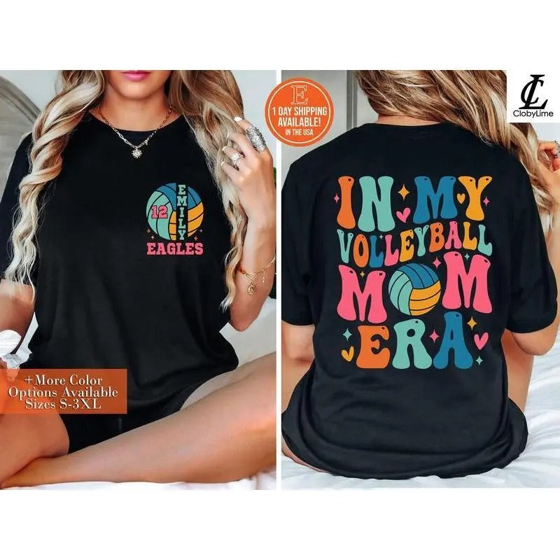 In My Volleyball Mom Era Sweatshirt Custom Volleyball Shirt Personalized Volleyball Mom Shirt Mom Shirt Volleyball Mom...