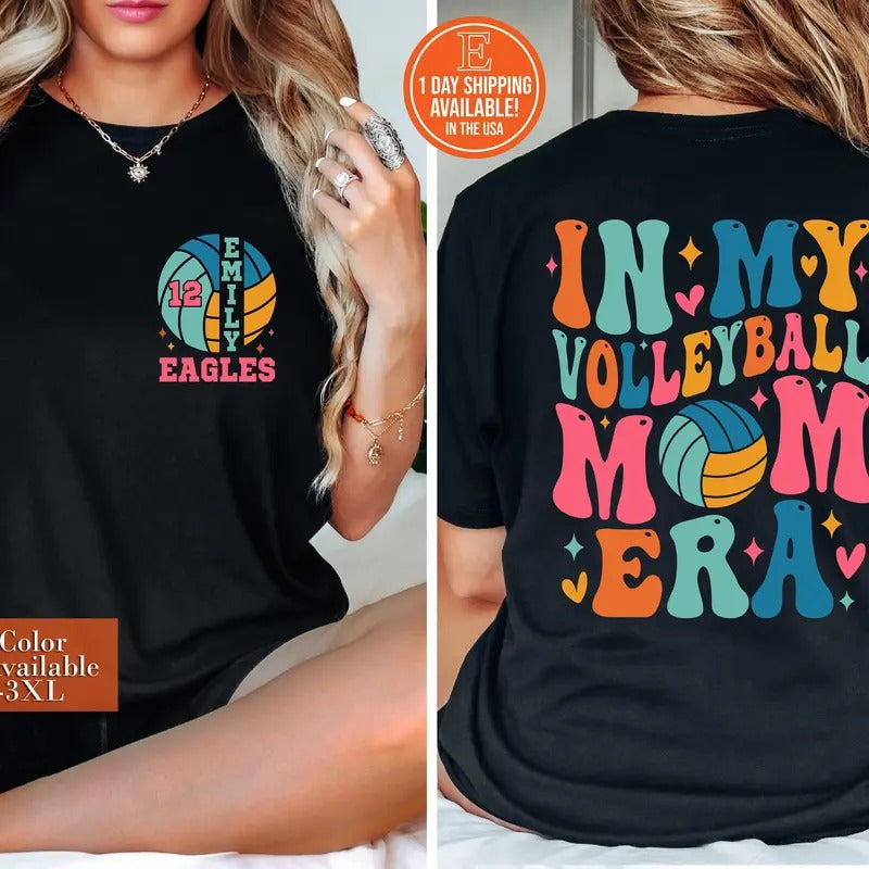 In My Volleyball Mom Era Sweatshirt Custom Volleyball Shirt Personalized Volleyball Mom Shirt Mom Shirt Volleyball Mom...