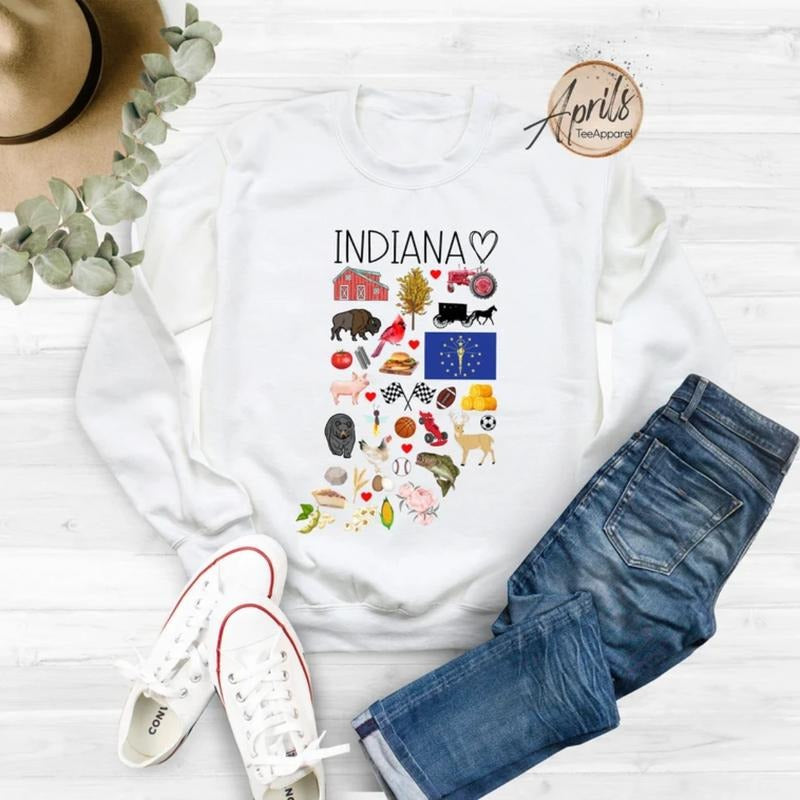 Indiana Sweatshirt, Indiana Hoodie, State Shirt | TeeBloomCo.com