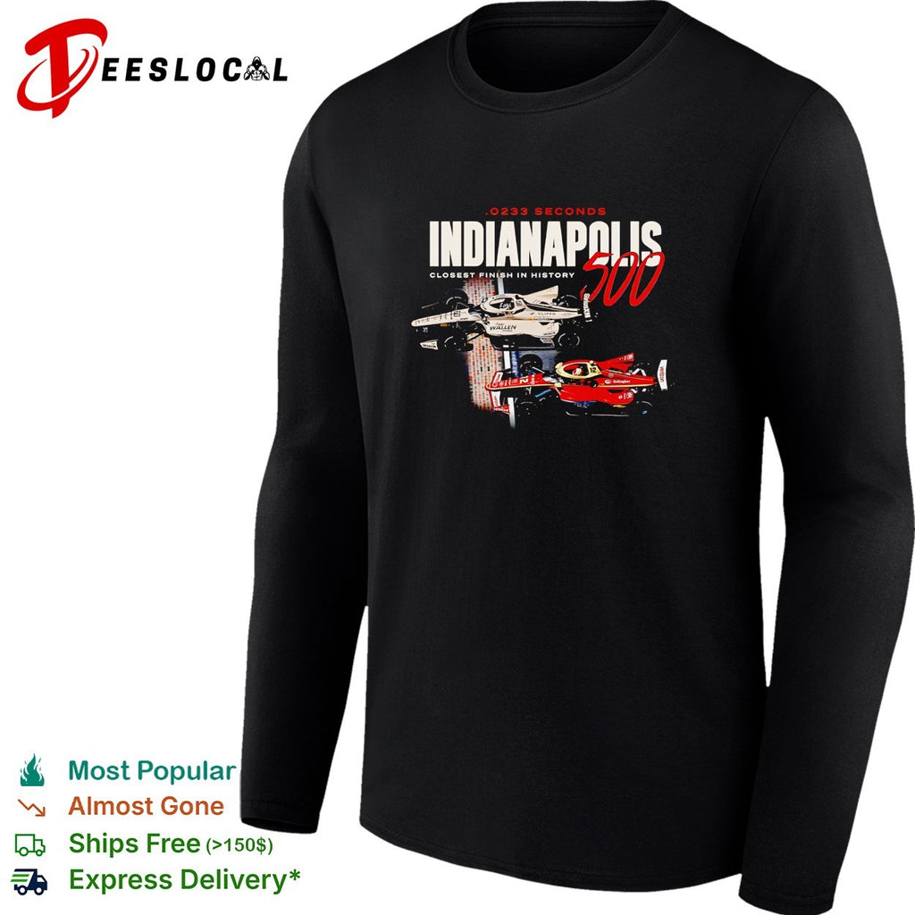 Indianapolis 500 0233 seconds closest finish in history racing shirt
