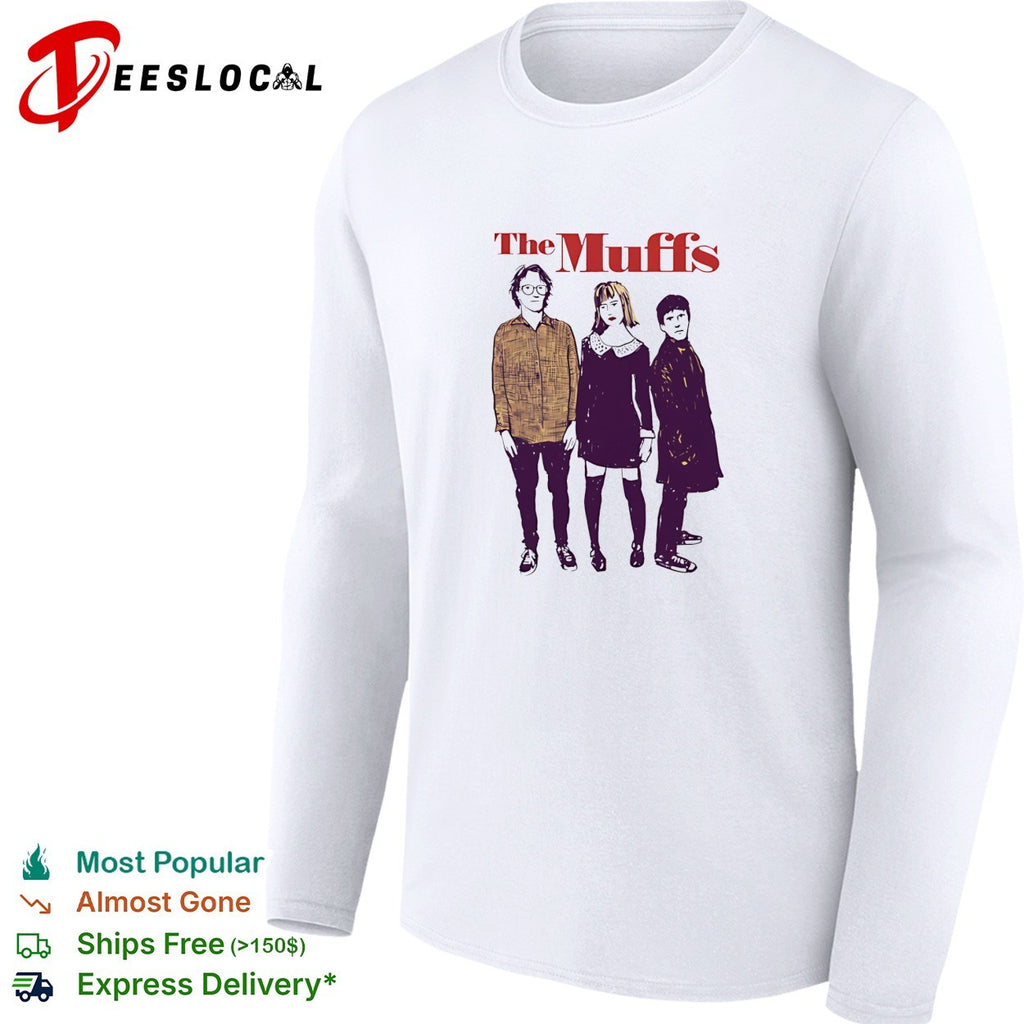Indie rock trio illustrated character portrait vintage concert shirt