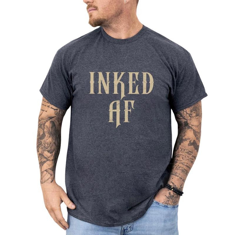Inked AF Graphic Tee, Funny Tattoos Are Trashy T-shirt For Men, Funny Tattooed Shirt, Tattoos Lover Men Tee, Tatted Dads...
