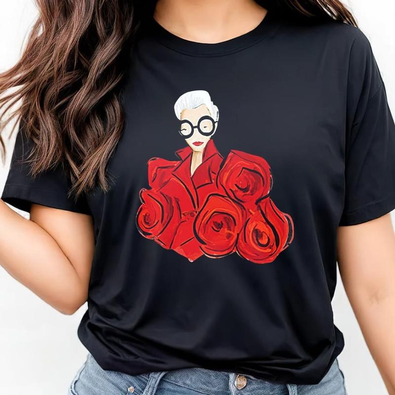 Iris Apfel T-Shirt, RIP Iris Apfel 1921 - 2024 Sweatshirt, Iris Apfel Memorial Long-Sleeve, Birthday gift, Perfect gift,...