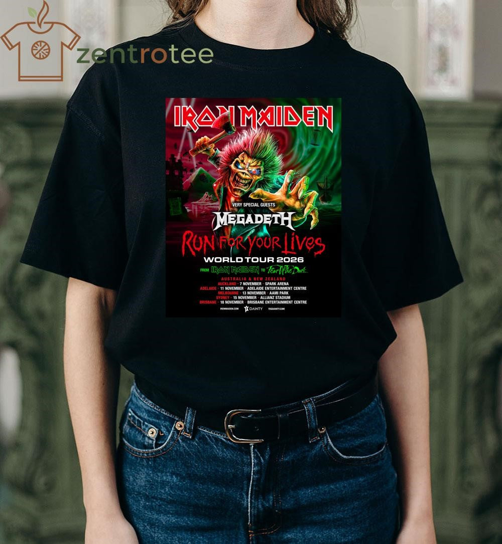 Iron Maiden Run For Your Lives World Tour 2026 Australia And New Zealand With Megadeth Schedule Dates shirt