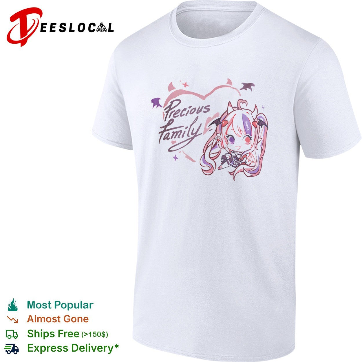 Ironmouse Precious Family VTuber Anime Chibi Character Kawaii Demon shirt