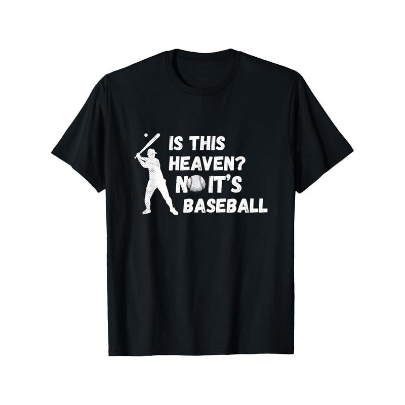 Is This Heaven Baseball Softball Batting Baseball Player T-Shirt Men's T-shirt Funny pattern, Casual and comfortable...