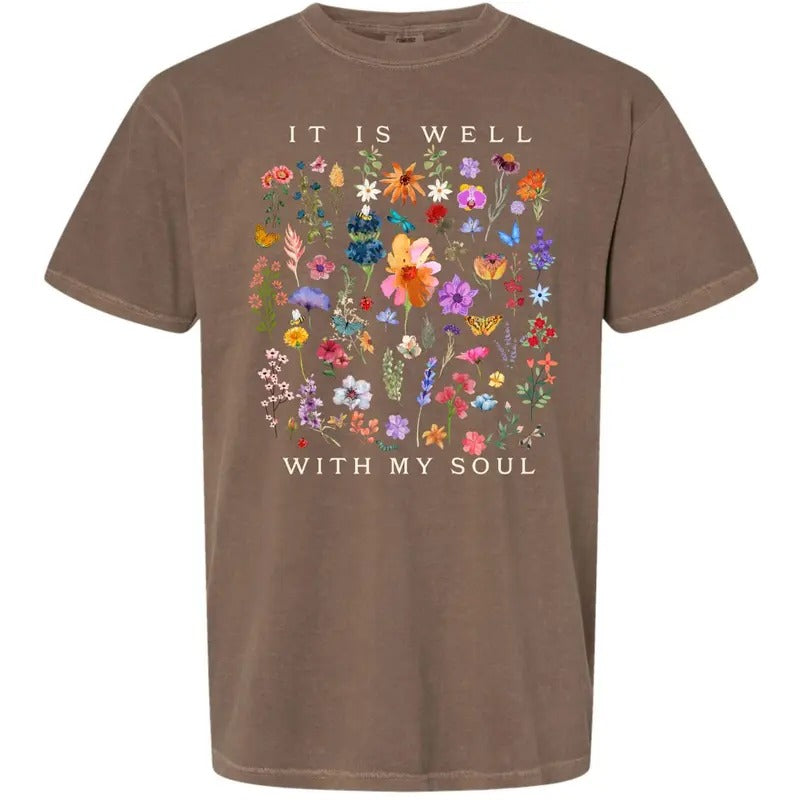 It Is Well With My Soul Tee, Cute Christian T-Shirt Hoodie, Sweatshirt | TeeBloomCo.com