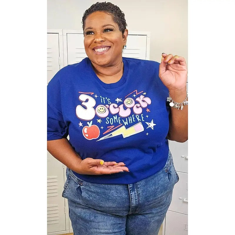 It's 3 O'clock Somewhere Admiral Blue Graphic T-Shirt Hoodie, Sweatshirt | TeeBloomCo.com