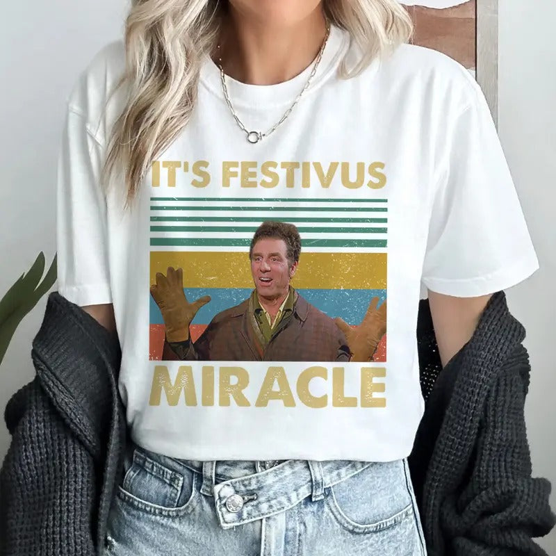 It's A Festivus Miracle Seinfeld Lovers Shirt Cosmo Kramer Shirt Hoodie, Sweatshirt | TeeBloomCo.com