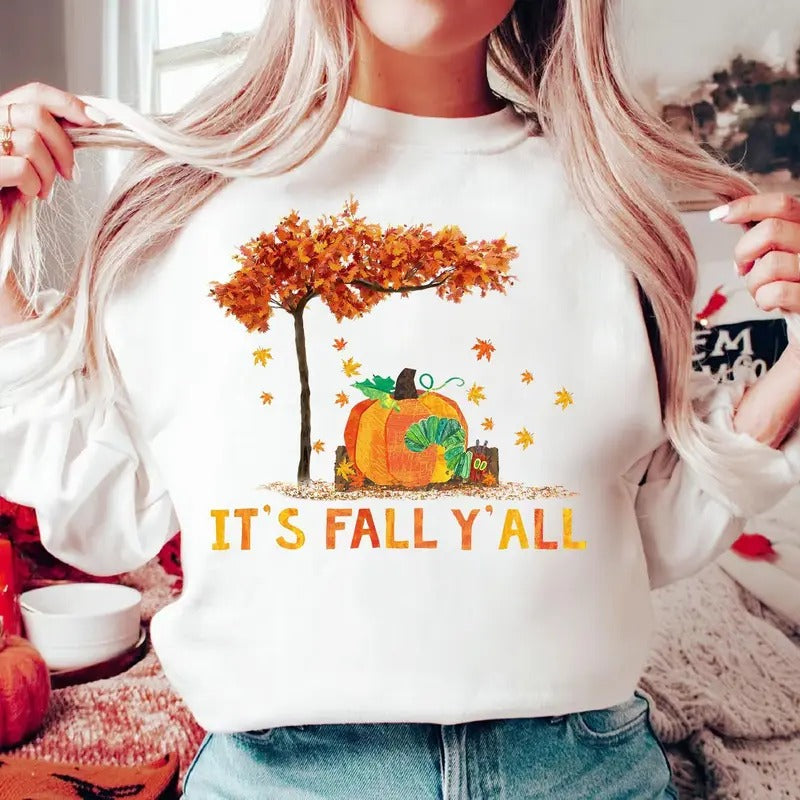 It's Fall Yall Very Hungry Caterpillar Shirt Hungry Caterpillar Halloween Shirt Caterpillar Shirt Teacher Halloween Trick...