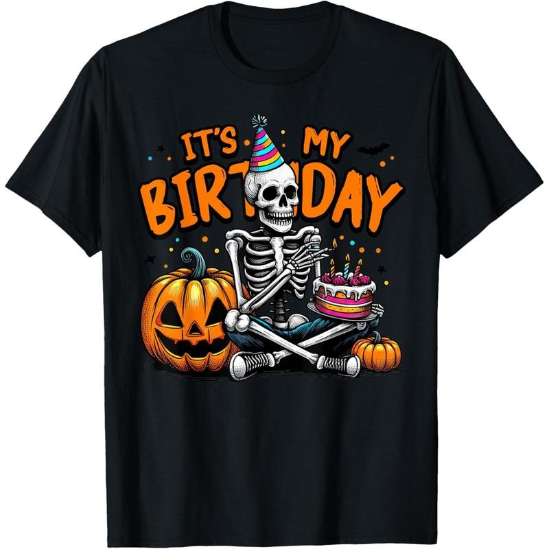 It's My Birthday Skeleton Happy Halloween Birthday Party T-Shirt made in usa Hoodie, Sweatshirt | TeeBloomCo.com