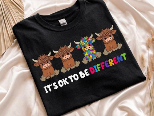 It's Ok To Be Different Shirt, Autism Awareness Sweatshirt, Different Cow T-Shirt, Motivational Shirt, Be Yourself...