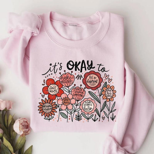 It's Okay To Boho Floral Shirt, Flowers Shirt, Kindness Shirt, Mental Health Shirt, Nurse Shirt Gift, Nurse Shirt, Gift...