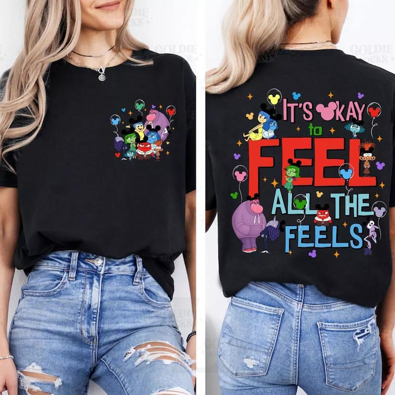 It's Okay To Feel All The Feels Shirt,  Mental Health Matter Shirt, Emotional support shirt, Feelings shirt, Inside Out...