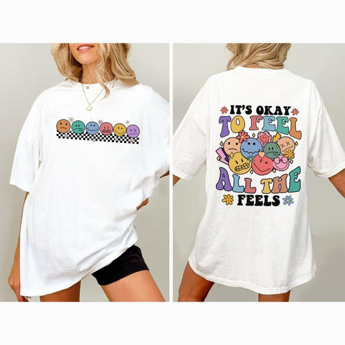It's Okay To Feel All The Feels Shirt, Comfort Color Mental Health Shirt, Mental Health Matters Shirt, Funny Shirt For...