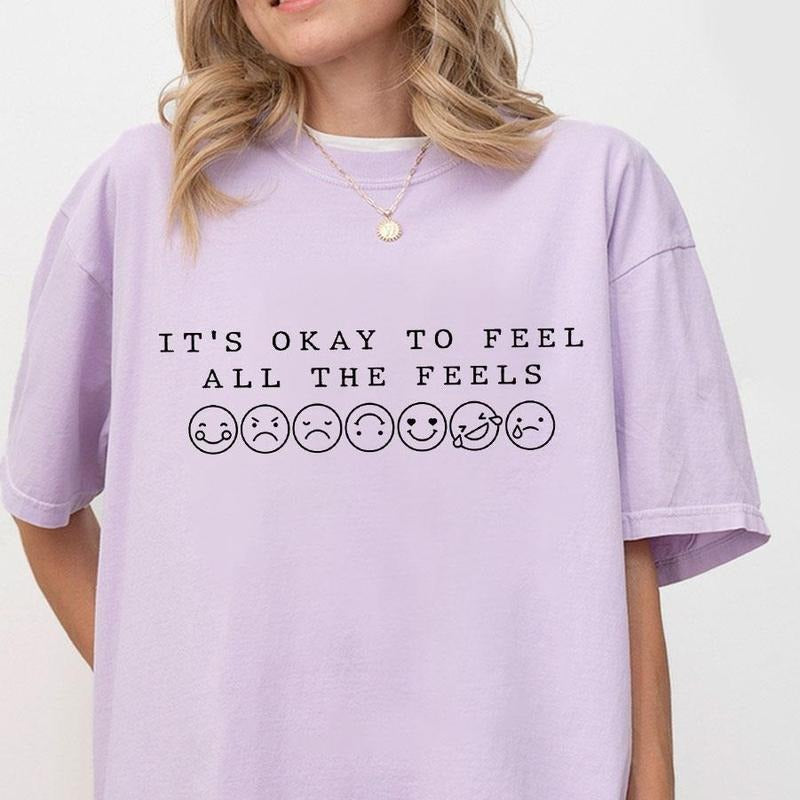 It's Okay To Feel All The Feels Shirt, School Counselor T-shirt, Mental Health Shirts, Gift For Her, School Psychologist...