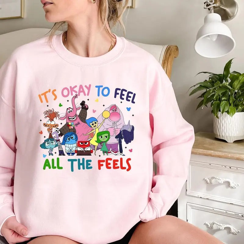 It's Okay To Feel All The Feels Sweatshirt Tshirt, Inside Out Shirt, Speech Therapy Shirt Hoodie | TeeBloomCo.com