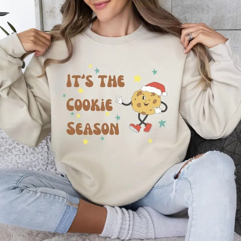 It's the Cookie Season, Christmas Sweater, Holiday Sweater, Retro Shirt, Winter Shirt, Unisex Crewneck Sweatshirt Hoodie