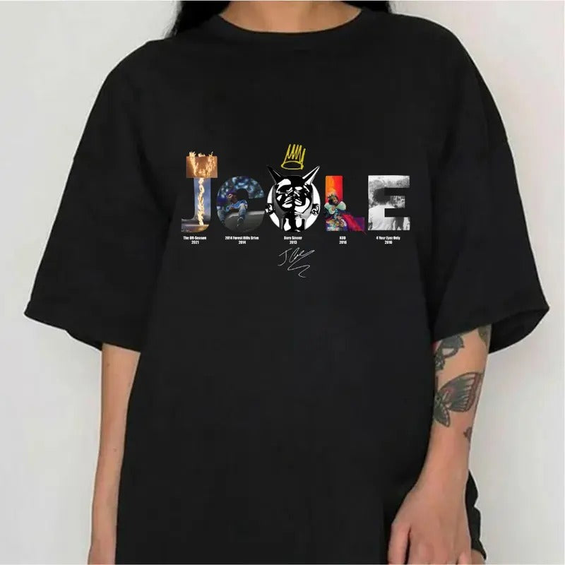 J C0le Best Albums ,  Graphic Shirt, Old School 90s Throwback Tee Hoodie, Sweatshirt | TeeBloomCo.com
