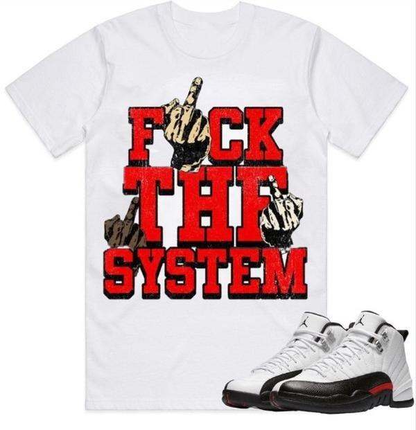 J D 12 Red Taxi Shirt To Match Sneaker Fuch The System color white Hoodie, Sweatshirt | TeeBloomCo.com