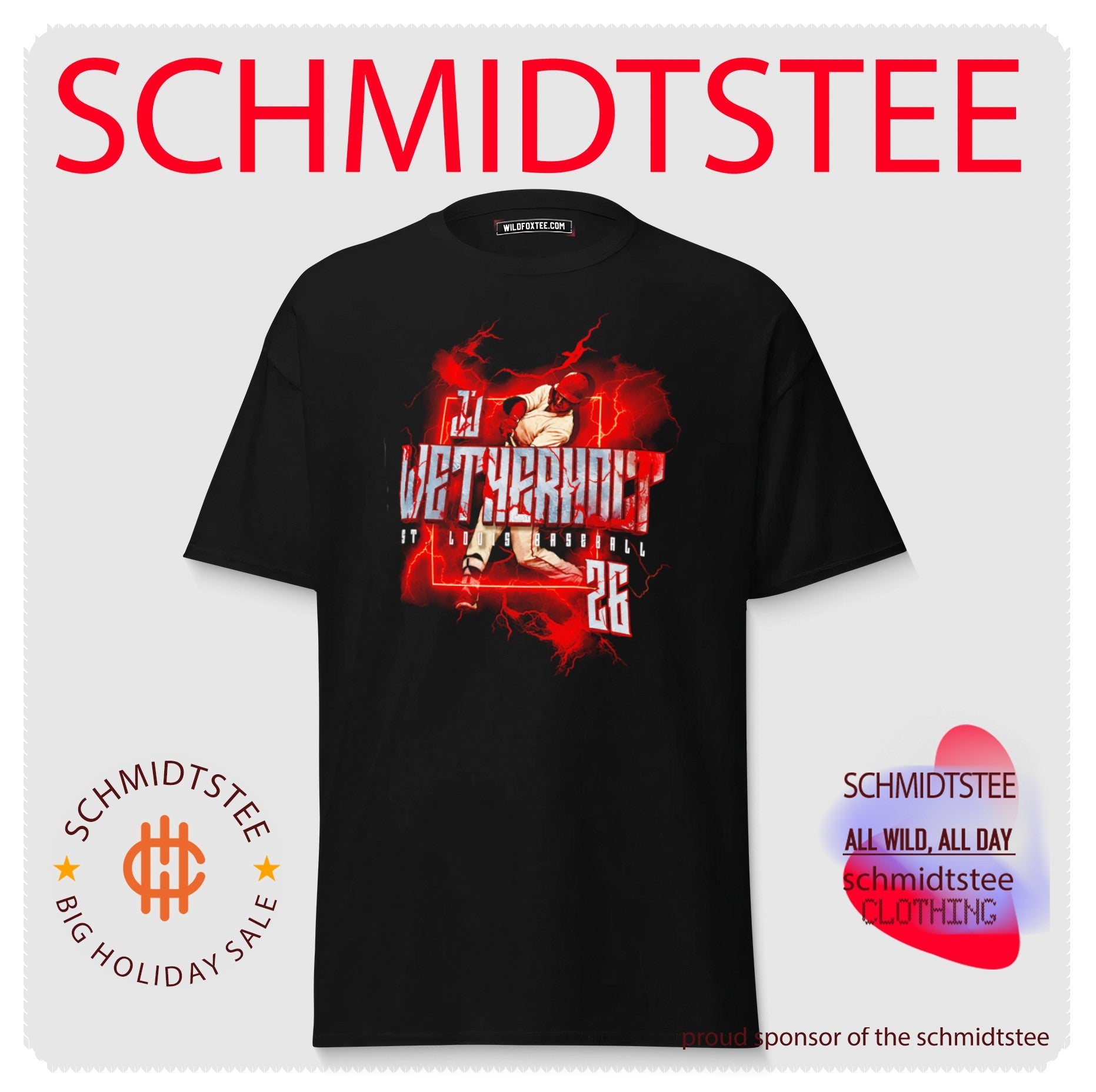 JJ Wetherholt St Louis Cardinals 26 Lightning graphic shirt