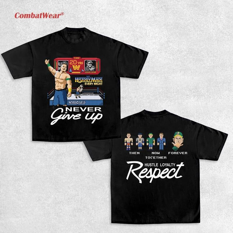JOHN CENA 20 YEARS NEVER GIVE UP TEE, Wrestling Tee, Wrestling Graphic Tee, 2025 Wrestler Shirt, Sports Shirt, Vintage...