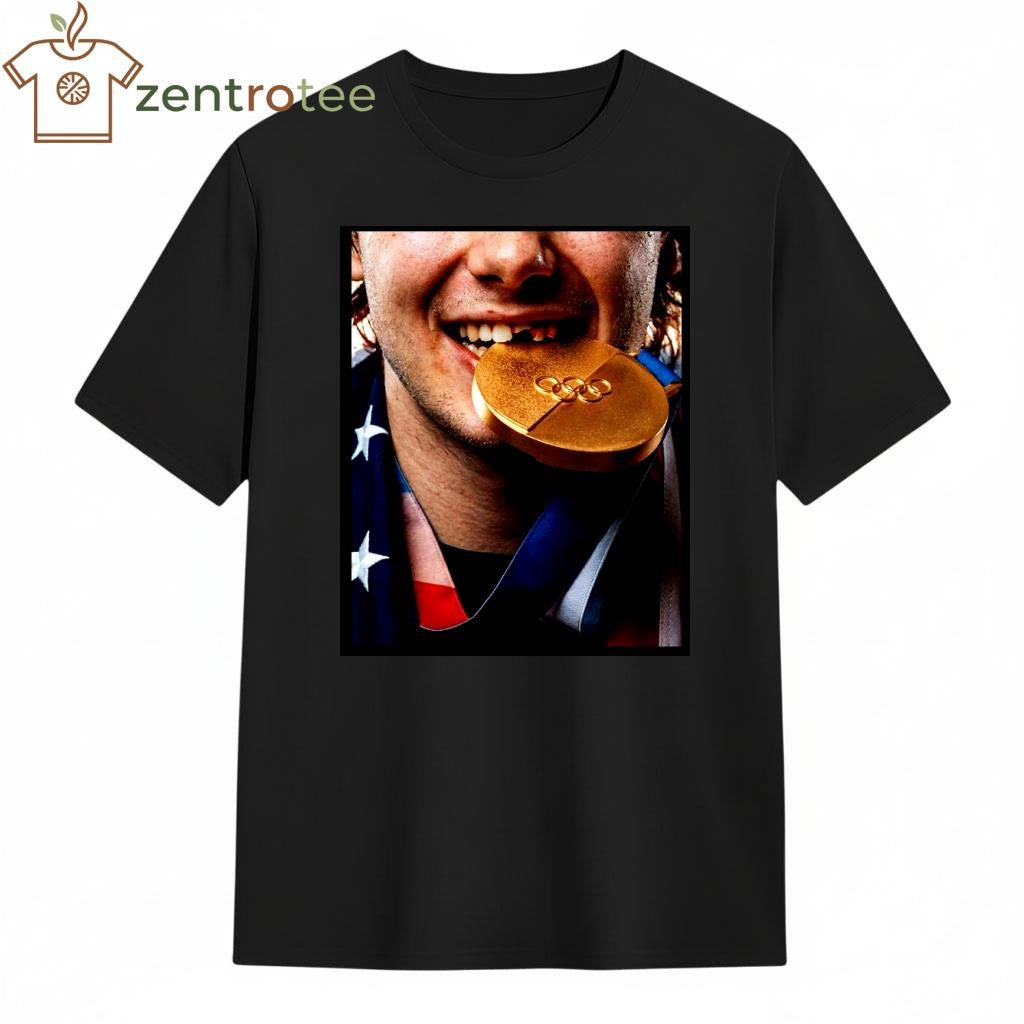 Jack Hughes Golden Medal Goal With Shattered Smile USA Men’s Olympic Hockey Team Olympic Winter 2026 tee