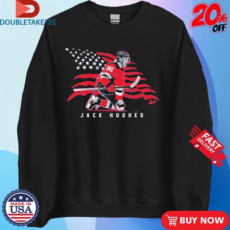 Jack Hughes Stars And Stripes Superstar Pose Olympic Shirts