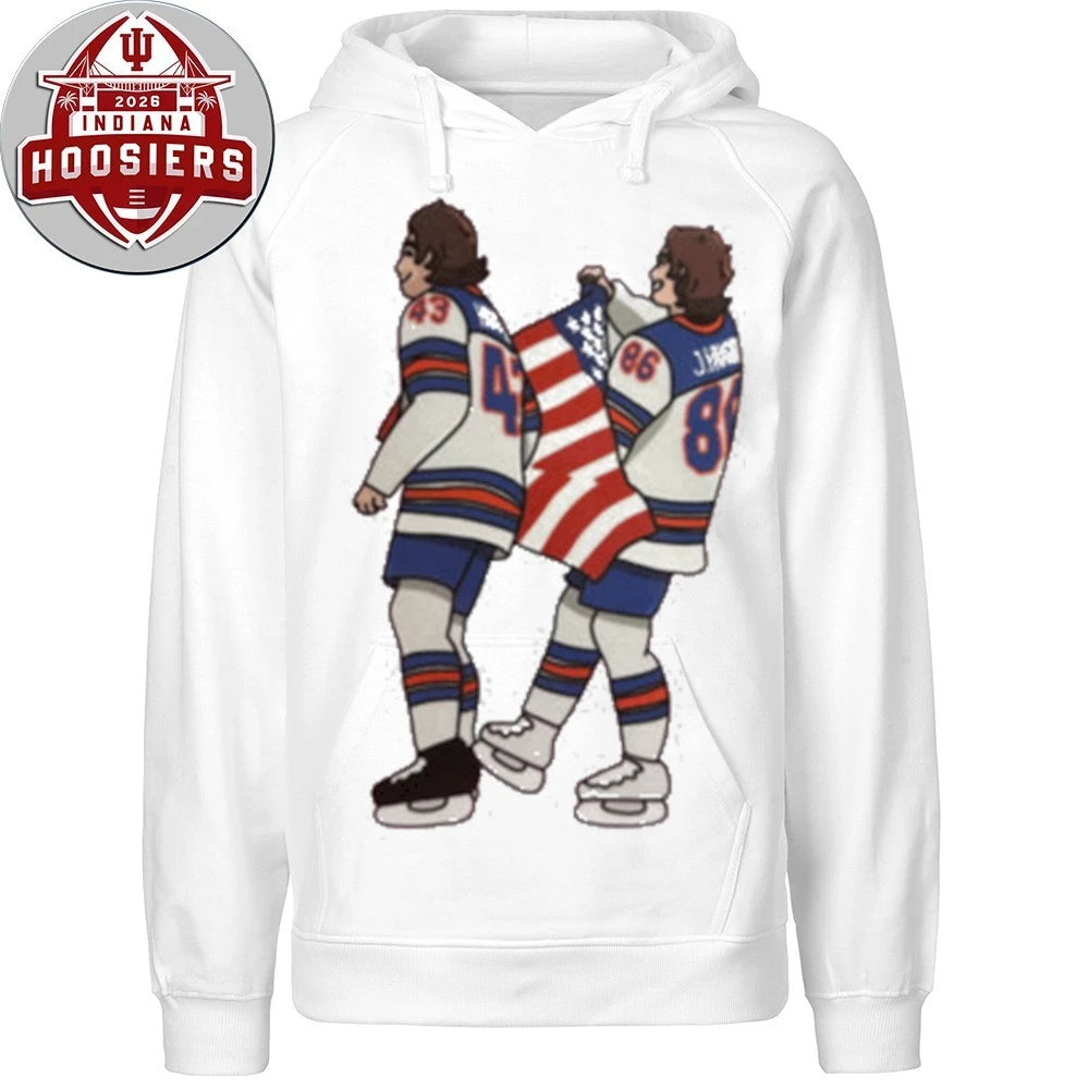 Jack and Quinn Hughes USA Flag T-Shirt