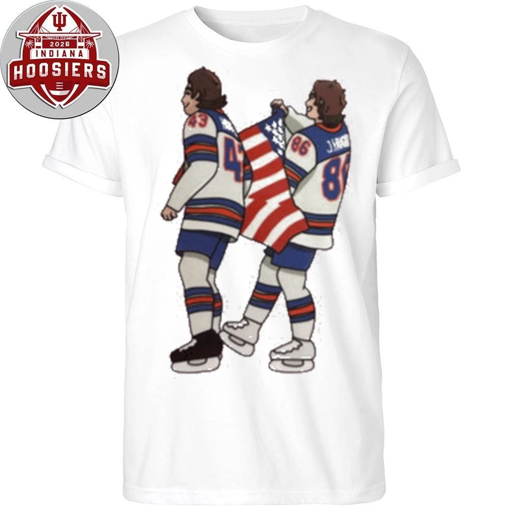 Jack and Quinn Hughes USA Flag T-Shirt