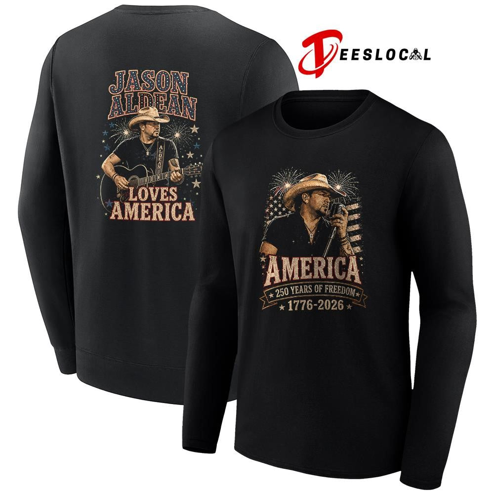 Jackson Aldean America 250 years of freedom loves America shirt