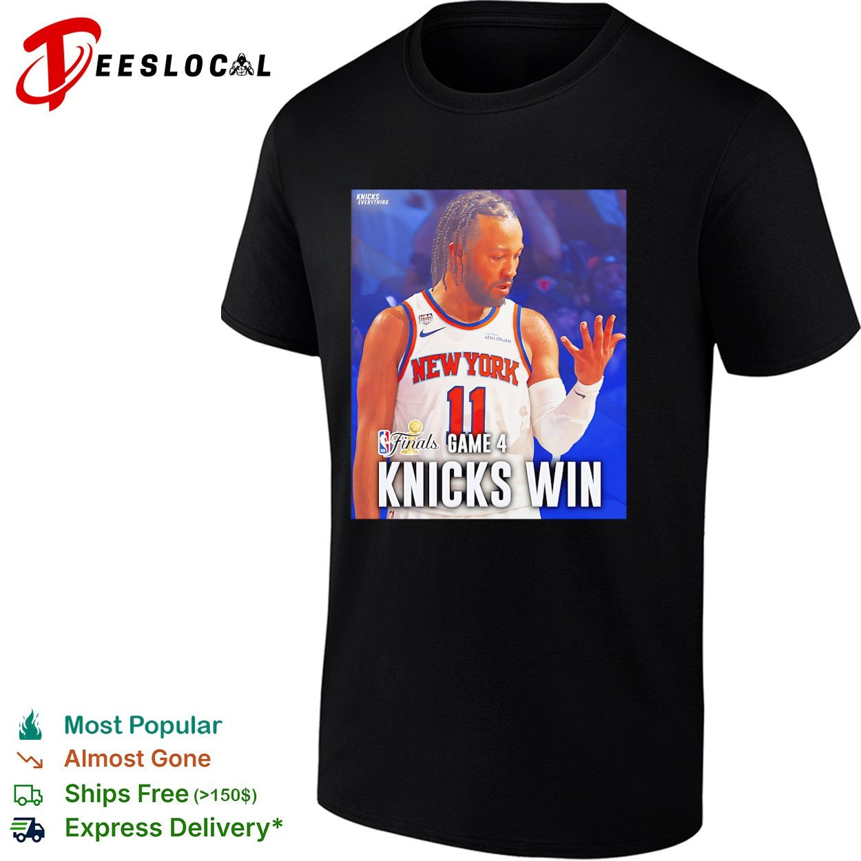 Jalen Brunson 11 New York Knicks Finals Game 4 Knicks Win triumphant photo shirt