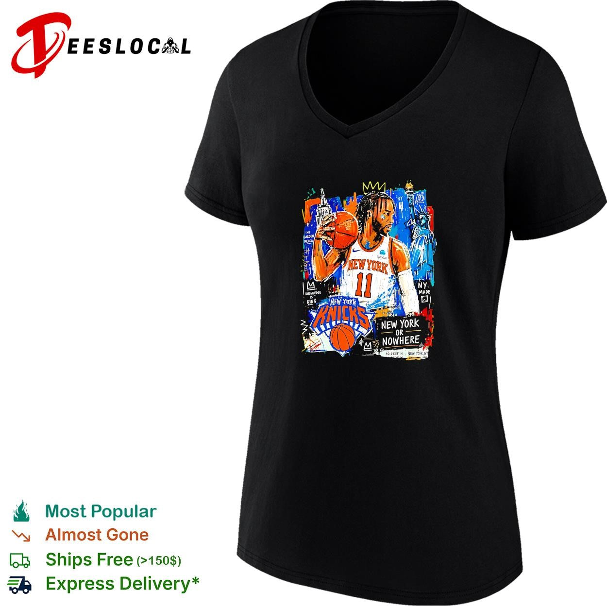 Jalen Brunson 11 New York Knicks to nowhere graffiti street art poster shirt