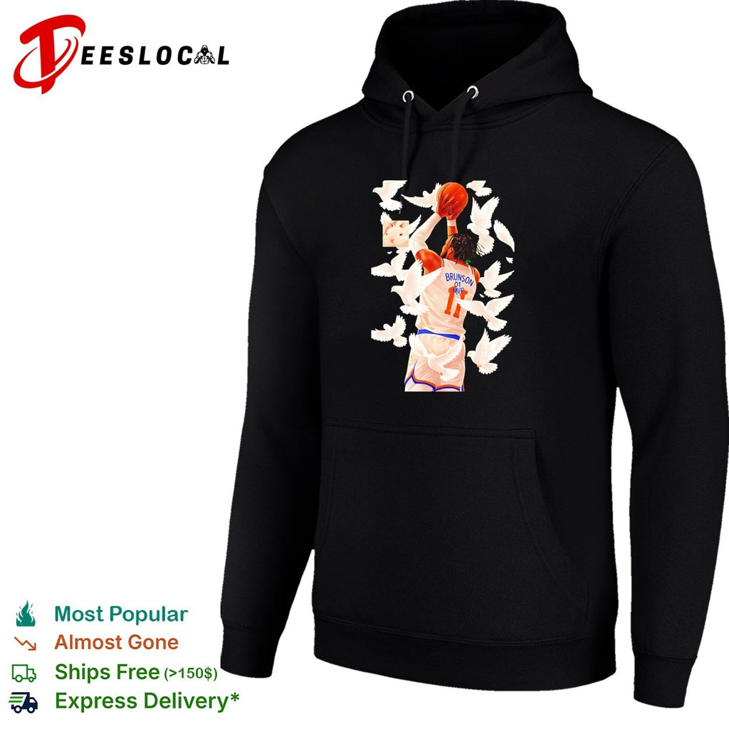 Jalen Brunson 11 White Doves Flying Background Graphic Painting shirt