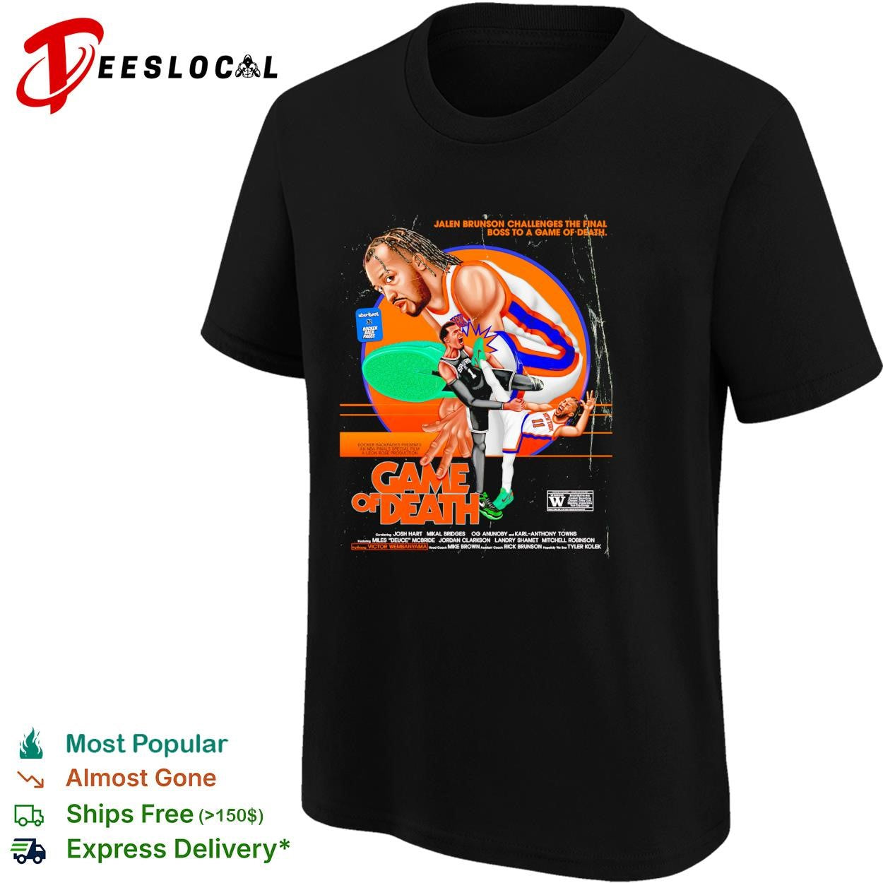 Jalen Brunson Game of Death Bruce Lee parody New York Knicks Finals art shirt