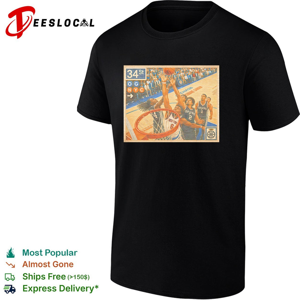 Jalen Brunson Josh Hart San Antonio Spurs New York Knicks 34st OG NYC NBA Mosaic shirt
