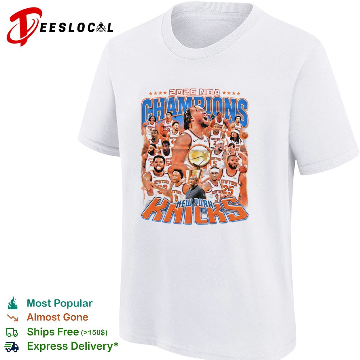 Jalen Brunson Karl Anthony Towns 2026 NBA Champions New York Knicks team shirt
