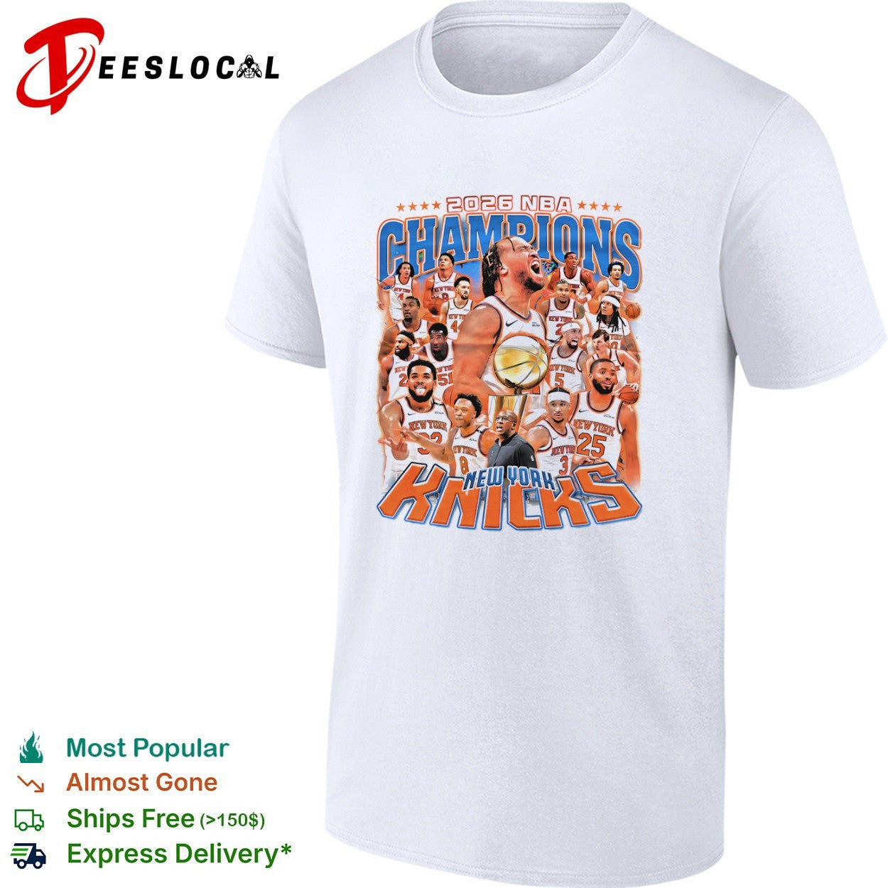 Jalen Brunson Karl Anthony Towns 2026 NBA Champions New York Knicks team shirt