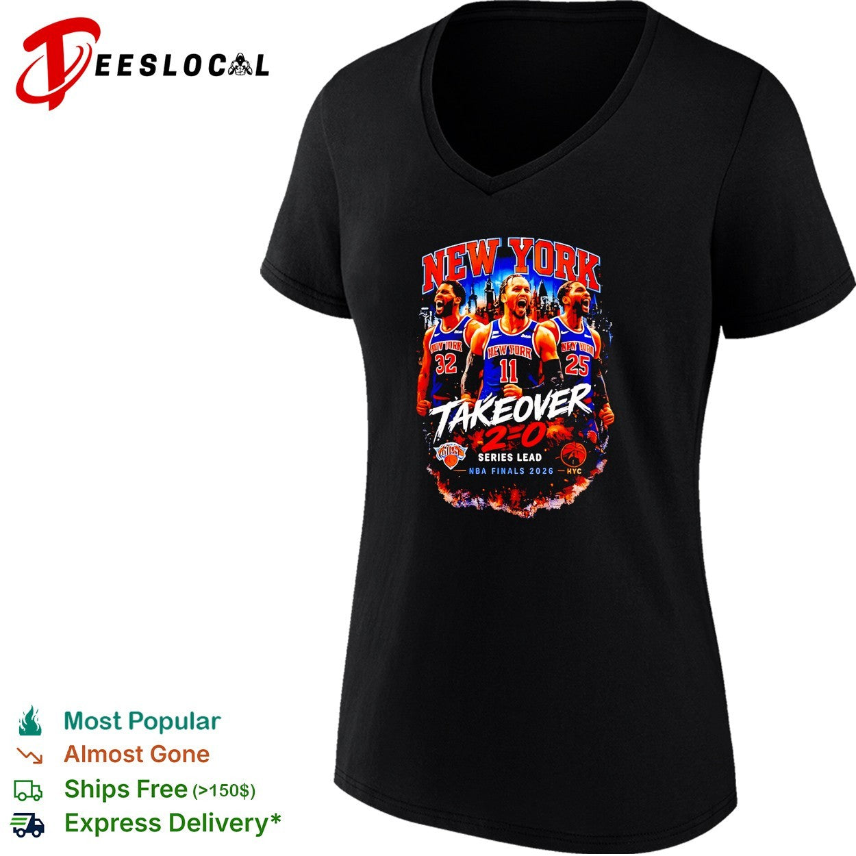 Jalen Brunson Karl Anthony Towns Mikal Bridges New York Knicks Takeover 2 0 Series Lead Finals 2026 shirt