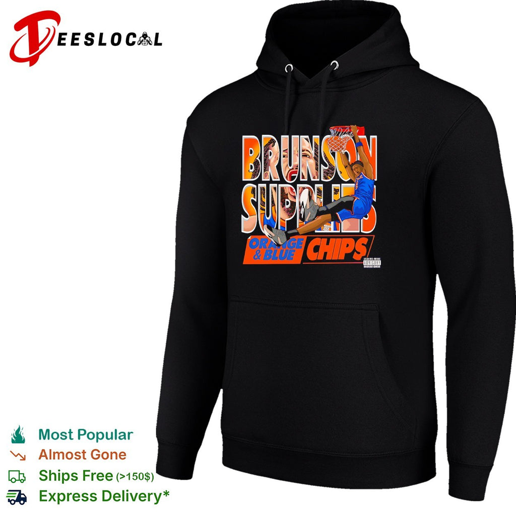 Jalen Brunson Karl-Anthony Towns New York Knicks NBA Brunson Supplies Orange Blue Chips shirt
