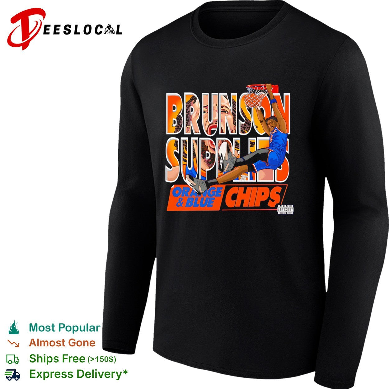 Jalen Brunson Karl-Anthony Towns New York Knicks NBA Brunson Supplies Orange Blue Chips shirt
