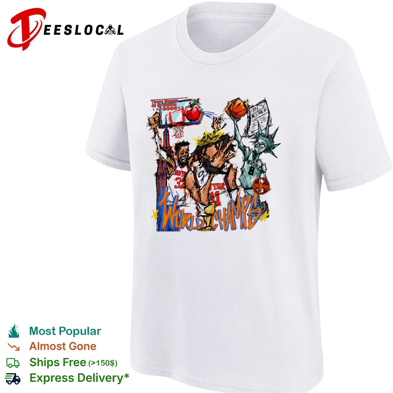 Jalen Brunson Karl Anthony Towns New York Knicks NBA World Champs Times Square shirt