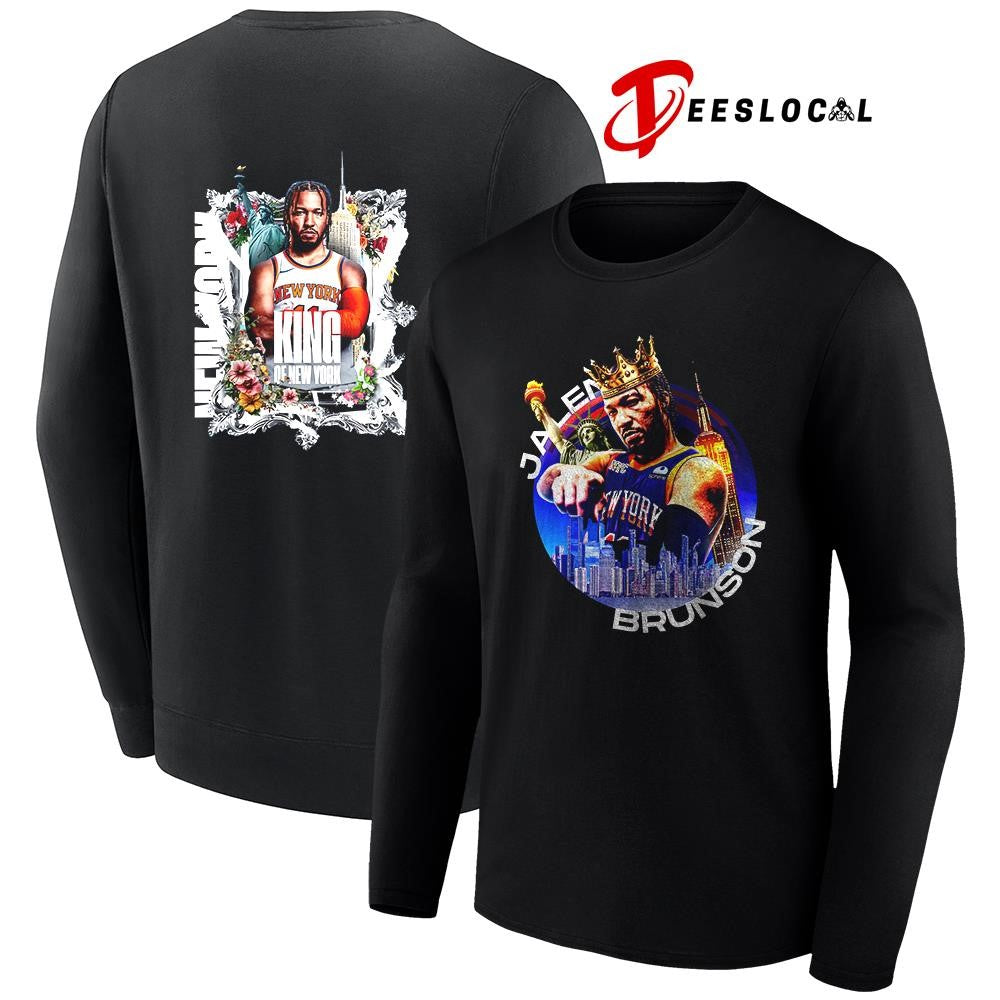 Jalen Brunson King of the New York Knicks graphic portrait shirt