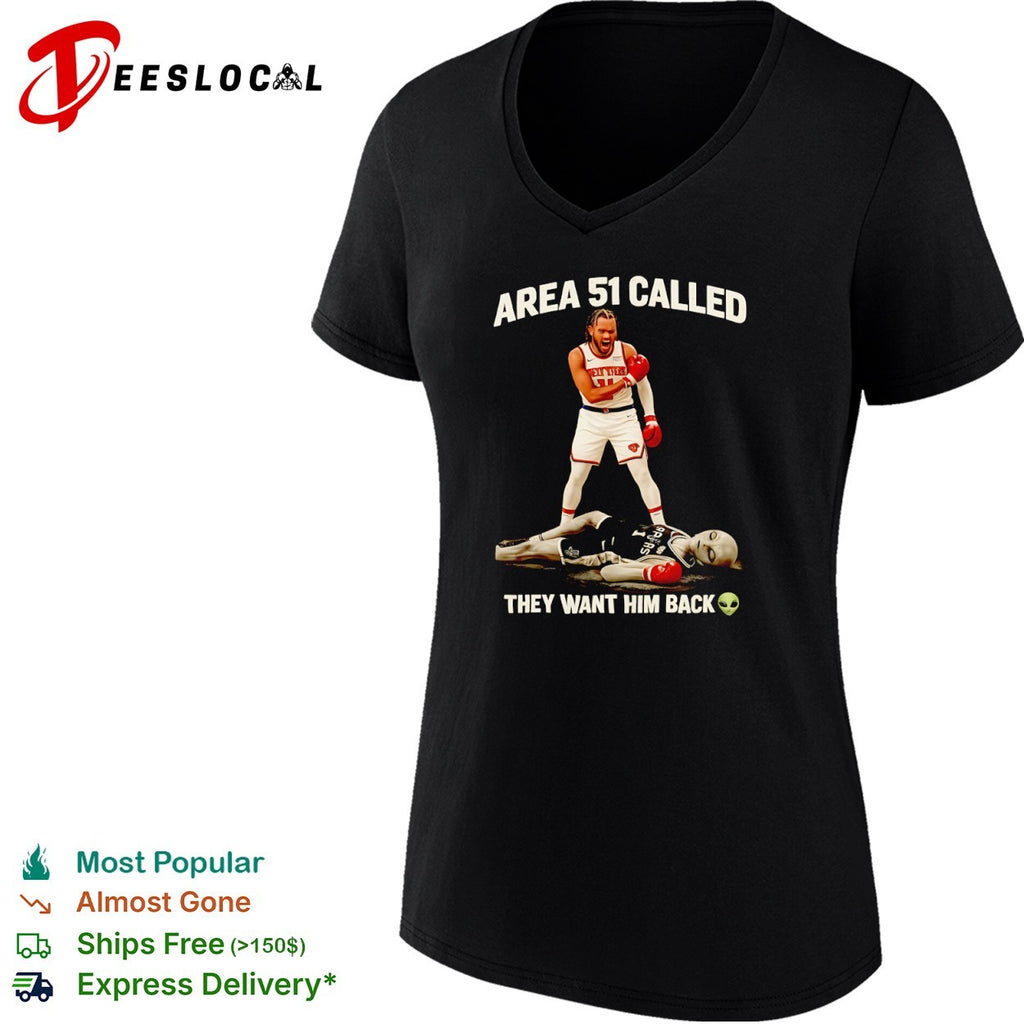 Jalen Brunson New York Knicks Area 51 Called They Want Him Back Victor Wembanyama alien shirt