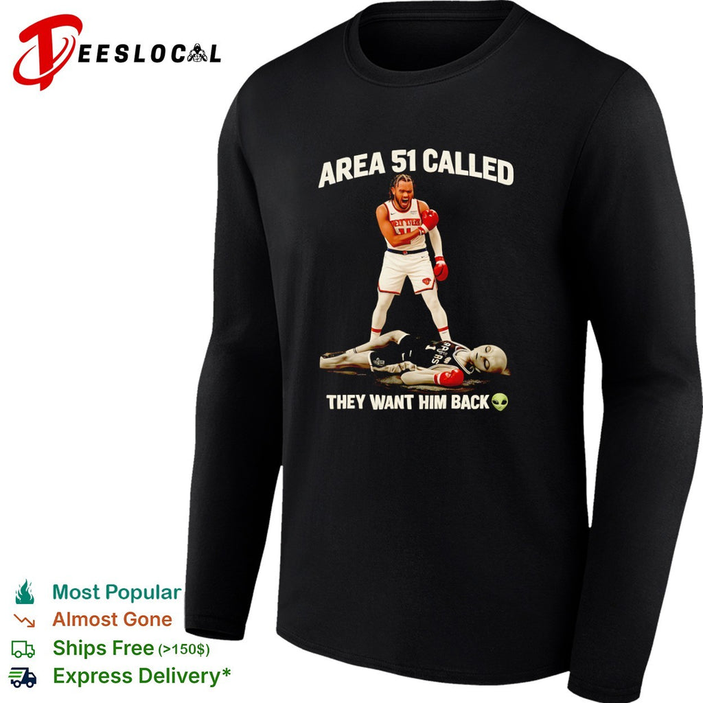 Jalen Brunson New York Knicks Area 51 Called They Want Him Back Victor Wembanyama alien shirt