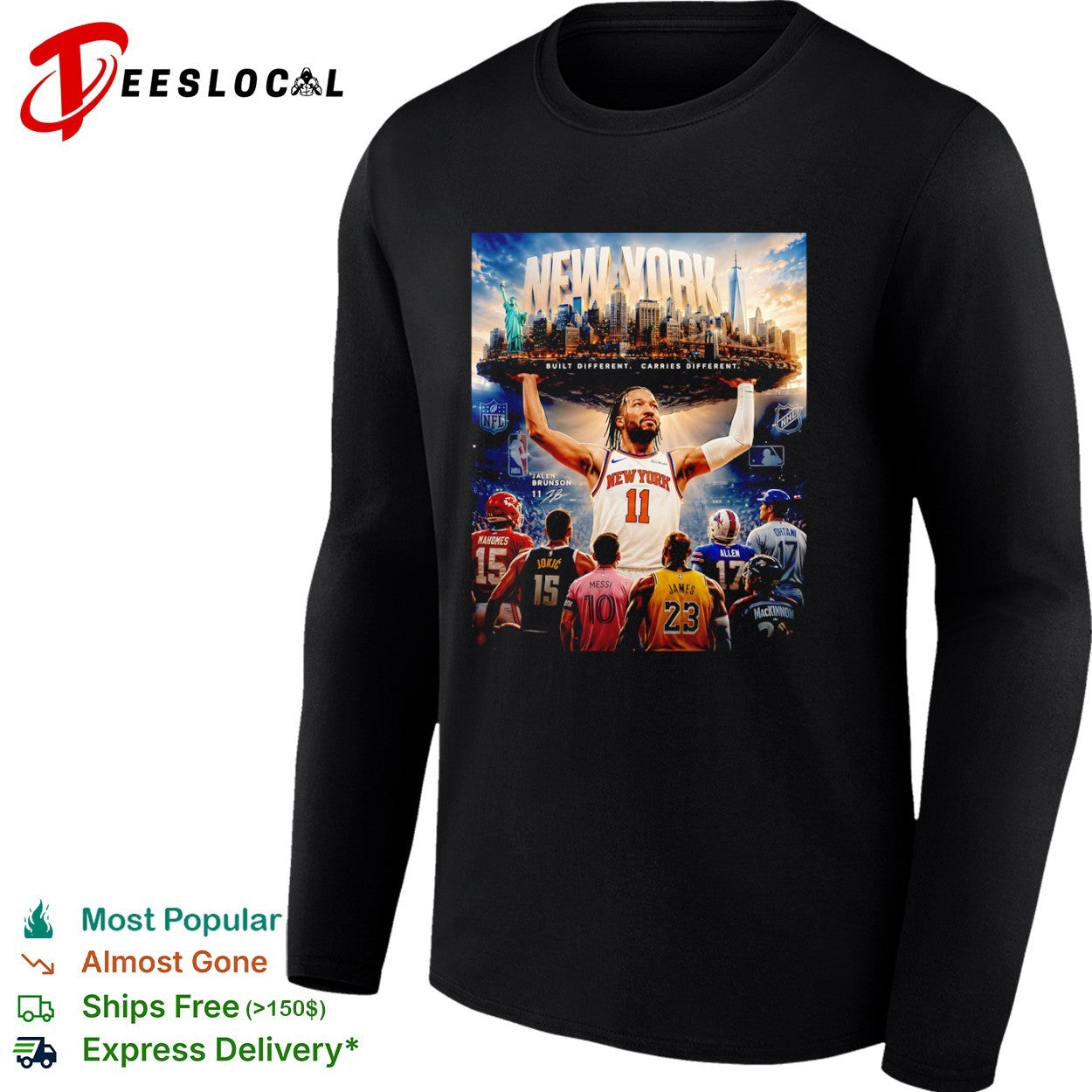 Jalen Brunson New York Knicks Built Different Carries Different Messi LeBron Shirt