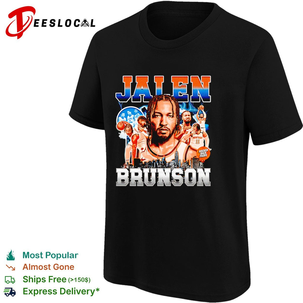 Jalen Brunson New York Knicks NBA Bocker Back Pages shirt