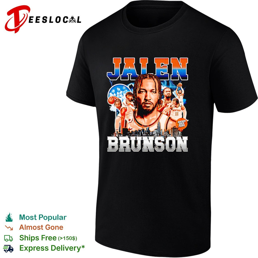 Jalen Brunson New York Knicks NBA Bocker Back Pages shirt