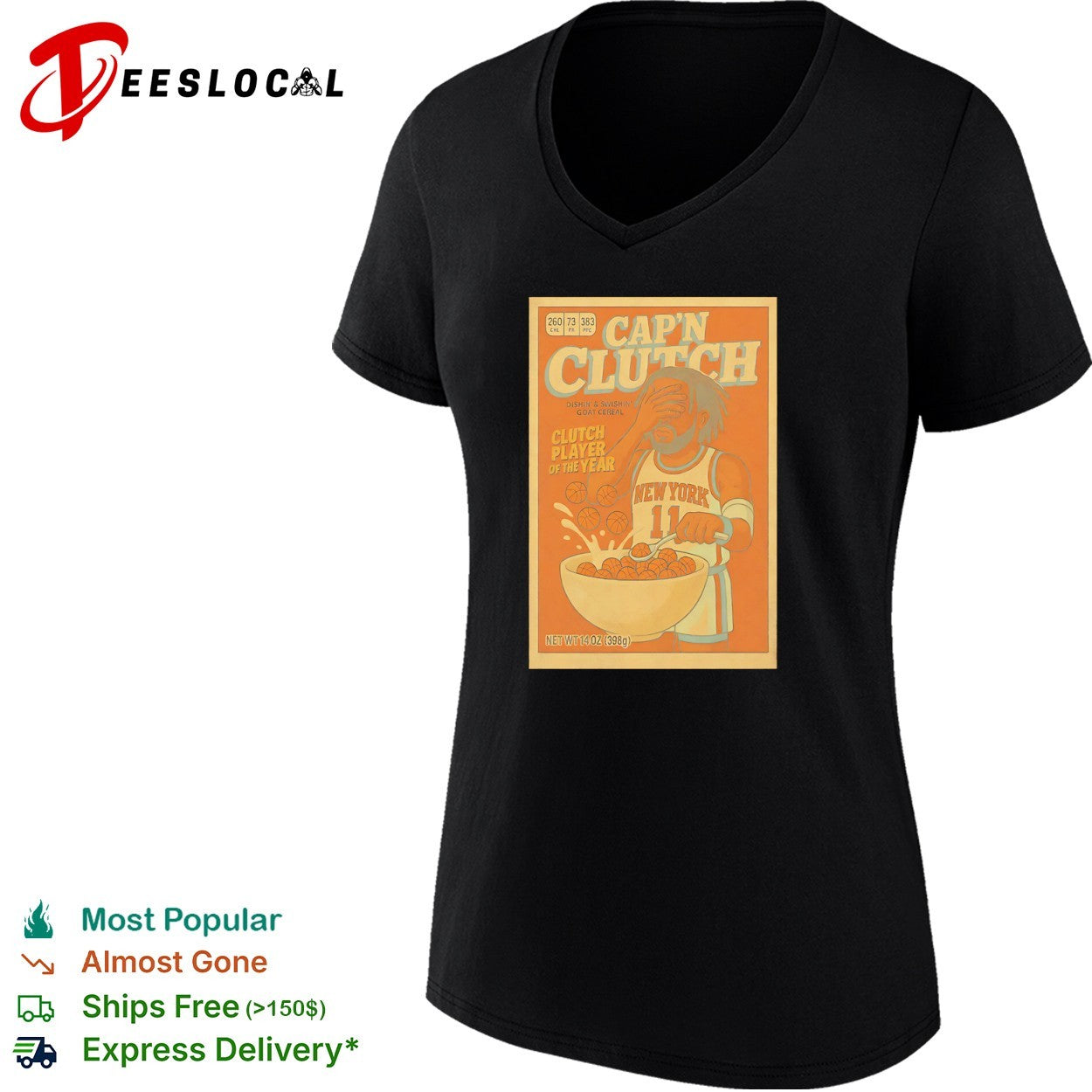 Jalen Brunson New York Knicks NBA Capn Clutch Dishin and Swishin Goat Cereal shirt