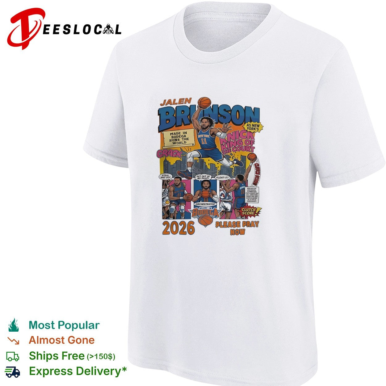 Jalen Brunson New York Knicks NBA Made in Bodega King of the Court 2026 shirt
